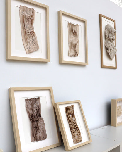 Tableau textile plis cousus Oscillations